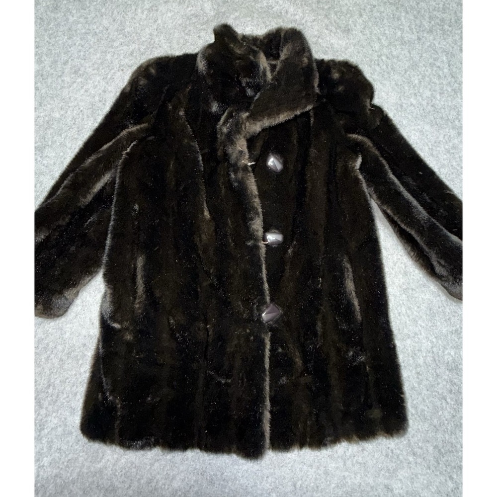 Country Pacer Vintage Tissavel Faux Fur Coat Sz XL  (Flaws)
